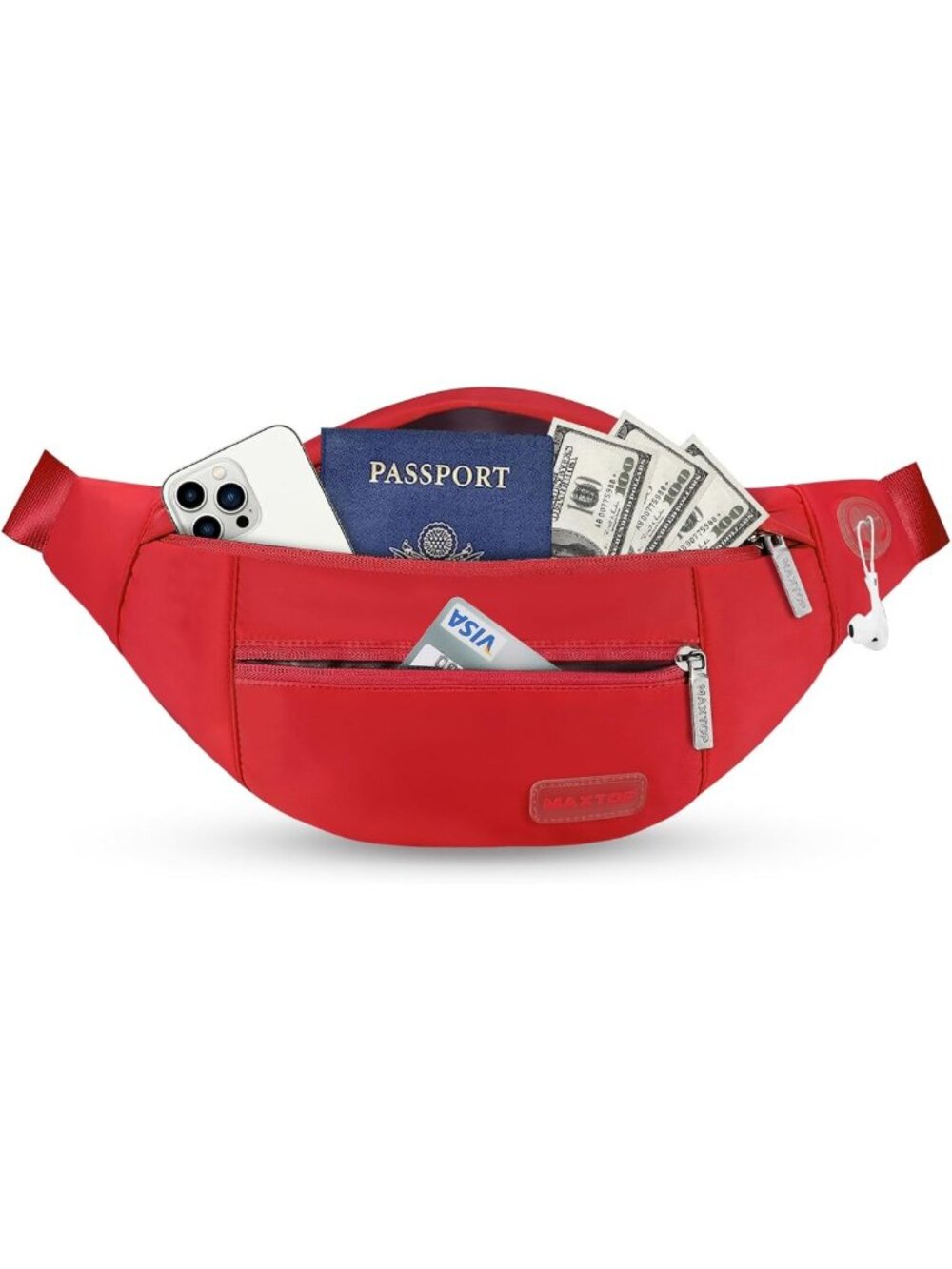 Chic Large Red Belt Bag for Women | Stylish Fanny Pack & Crossbody Sling Bag